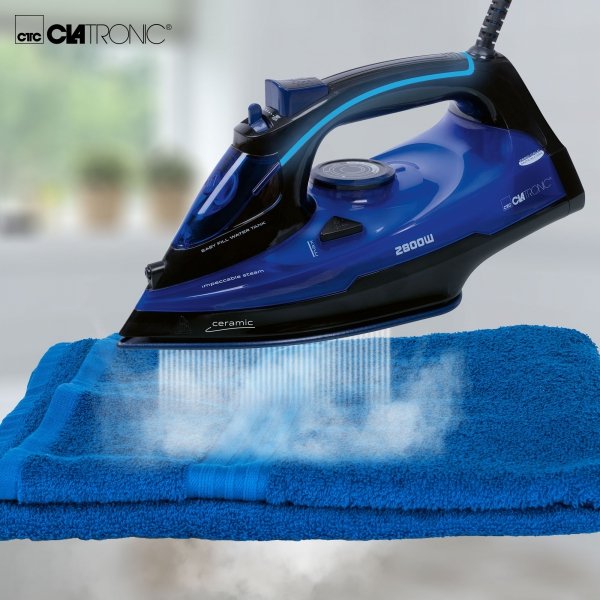 Żelazko parowe, ceramiczne z samooczyszczaniem, mocne 2800 W Clatronic DB 3755