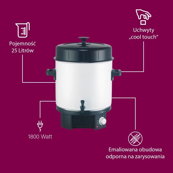 Elektryczny garnek do pasteryzacji wekowania  Clatronic EKA 3338