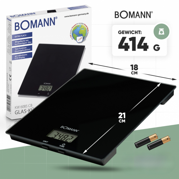 Waga kuchenna szklana Bomann KW 6085 BC (czarna)