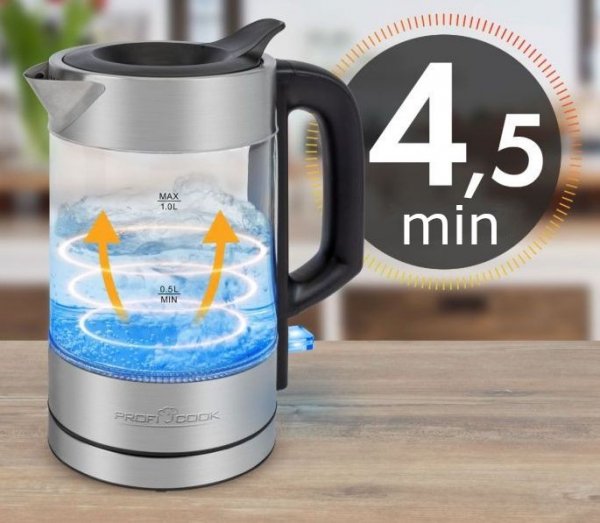 Czajnik elektryczny szklany 1.0 L ProfiCook PC-WKS 1229 G