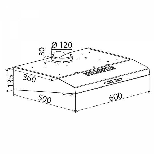 Okap podszafkowy kuchenny pochłaniacz 60 cm Bomann DU 623.3 INOX