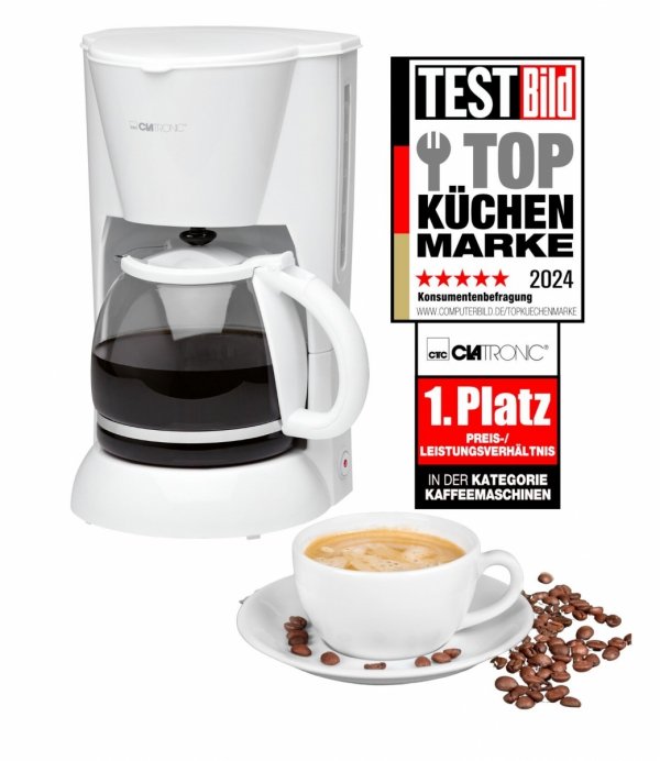 Ekspres przelewowy, kawiarka Clatronic KA 3473 (biała)