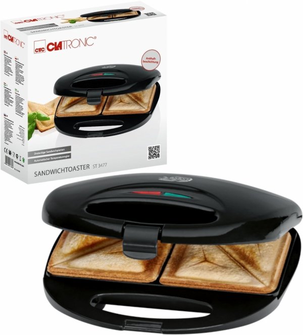 Opiekacz do kanapek tostów Clatronic ST 3477 (czarny)
