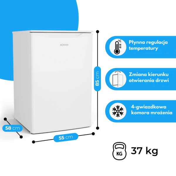 Zamrażarka szufladowa podblatowa Bomann GS 7253 (biała)