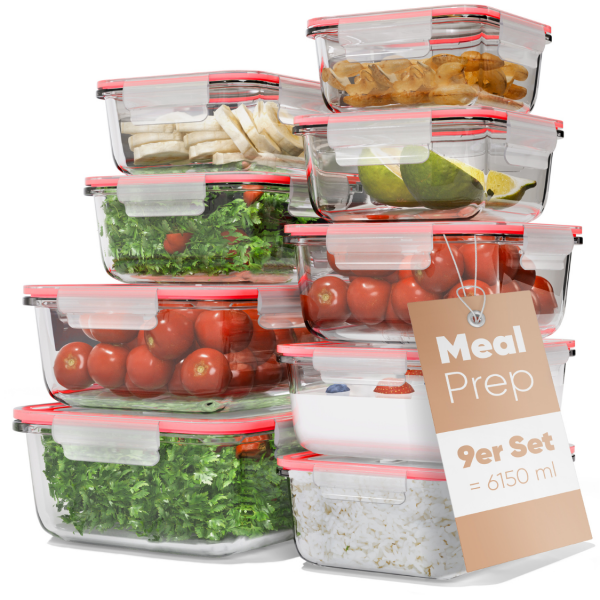 Szklane pojemniki do przechowywania żywności 9x Classbach C-FHD 4011 G