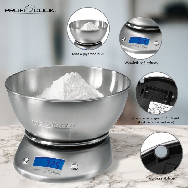 Elektroniczna waga kuchenna z pojemnikiem PROFI COOK PC-KW 1040
