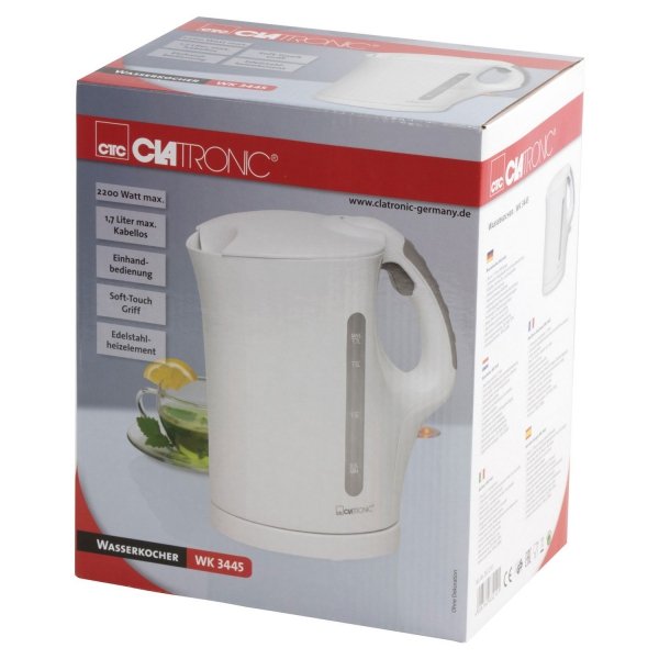Czajnik elektryczny bezprzewodowy 1,7L Clatronic WK 3445 (biały)