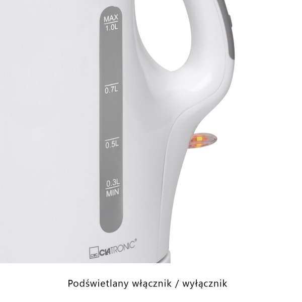 Czajnik elektryczny bezprzewodowy 1L Clatronic WK 3462 (biały)