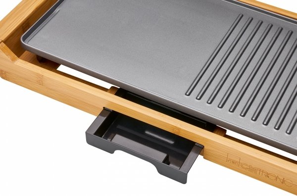 Elektryczny Grill stołowy na bambusowej tacy Clatronic TG 3697