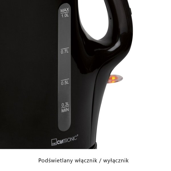 Czajnik elektryczny bezprzewodowy 1.0 L Clatronic WK 3462 (czarny)