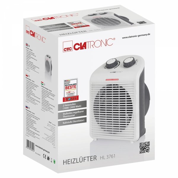 Termowentylator, grzejnik elektryczny 2000 W Clatronic HL 3761
