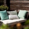 Cream Garden Pillow in Green Stripes 60x40