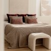 White Set of 5 Decorative Bedroom Pillows - Calm