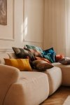 Stripes bordowa poduszka dekoracyjna 50x30 ZERO WASTE