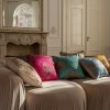 Turquoise and Burgundy Decorative Pillow Gold 40x40