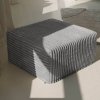 Duża kwadratowa szara pufa CORD 60x30