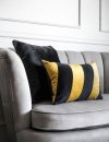 Stripes czarno złota poduszka dekoracyjna 50x30
