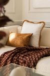 Tesse biała poduszka dekoracyjna z rudą plecionką 45x45