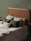 Kremowo-zielony zestaw 5 poduszek dekoracyjnych do sypialni 