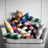 Stripes zielono granatowa poduszka dekoracyjna 50x30