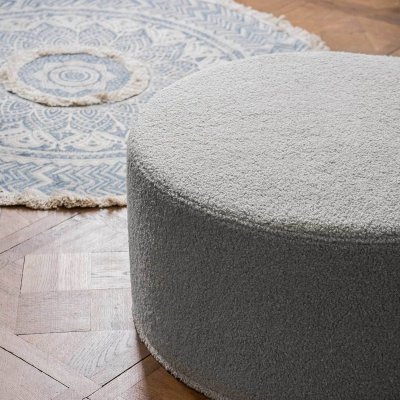Large Grey Pouffe Cozy 60x30