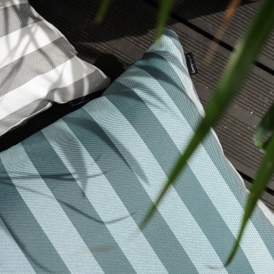 Green striped garden pillow 60x40