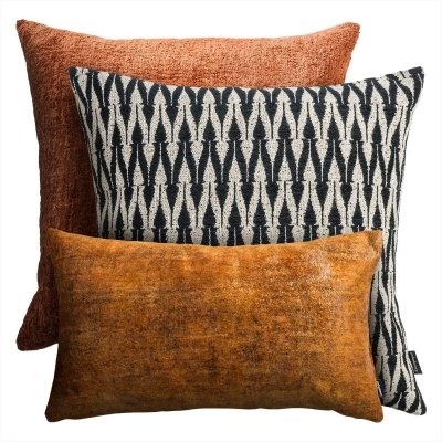 Copper-Black Decorative Pillow Set Nava