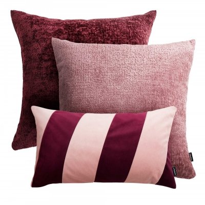 Burgundy Stripes Decorative Pillow Set