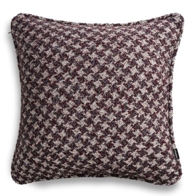 Burgundy Pepita Decorative Cushion 50x50