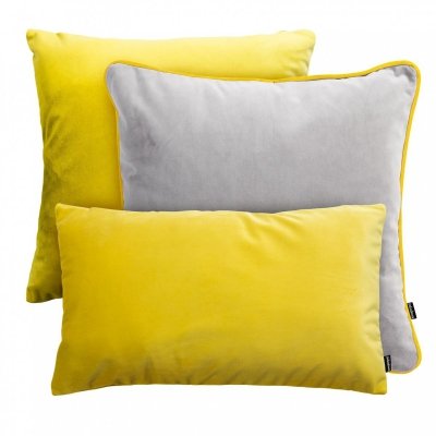 Szaro-żółty zestaw poduszek dekoracyjnych Duo