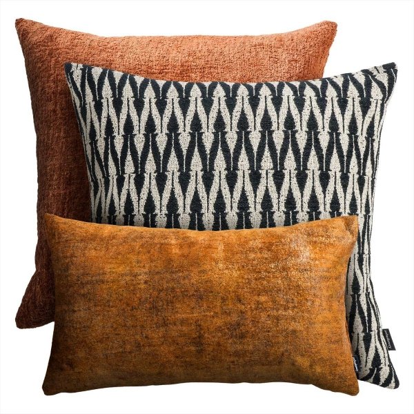 Copper-Black Decorative Pillow Set Nava