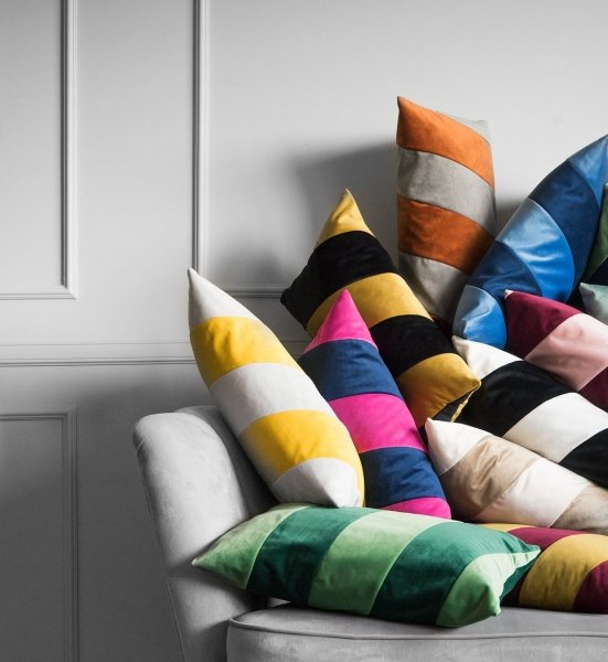  Stripes niebiesko granatowa poduszka dekoracyjna 50x30