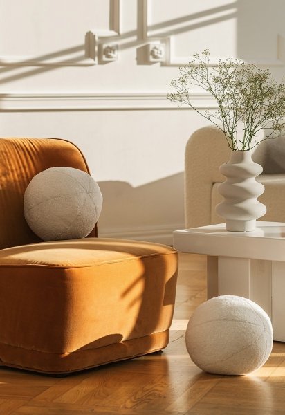 A white decorative pillow BALL