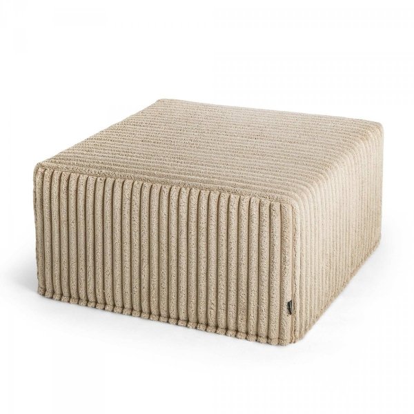 Duża kwadratowa beżowa pufa CORD 60x30