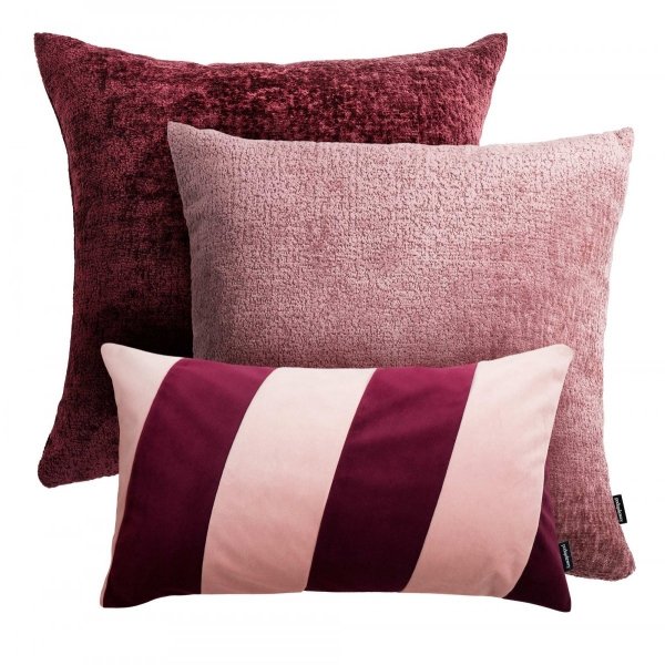 Burgundy Stripes Decorative Pillow Set