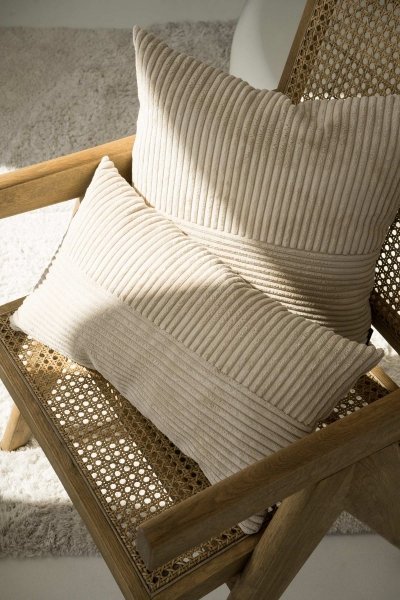 Cord Slim Cream Decorative Pillow 45x45