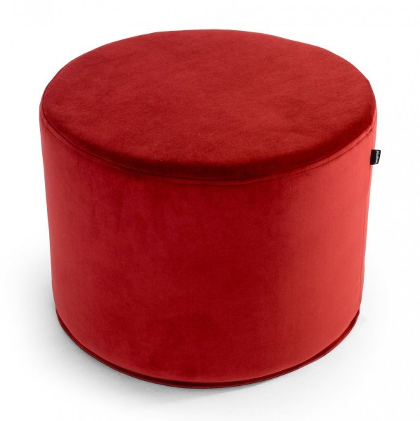 Red velvet pouffe 45x35