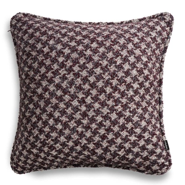 Burgundy Pepita Decorative Cushion 50x50