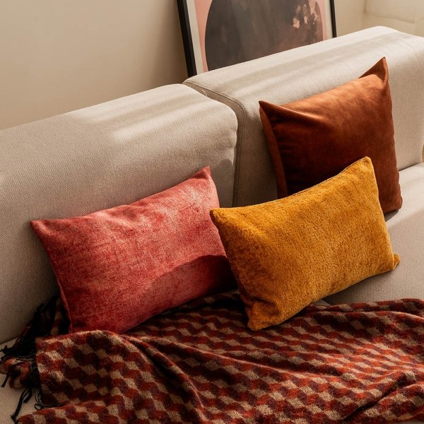 Copper-Gold Decorative Pillow Set Glossy