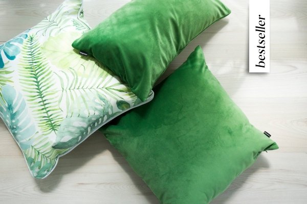 Zielony zestaw poduszek dekoracyjnych Liście