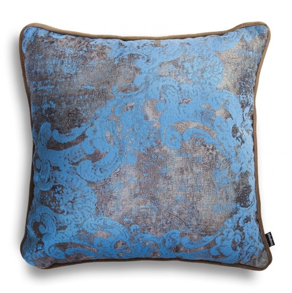 Błękitno-beżowa poduszka dekoracyjna Gold 40x40
