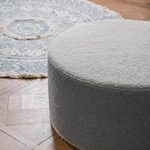 Duża szara pufa Cozy 60x30