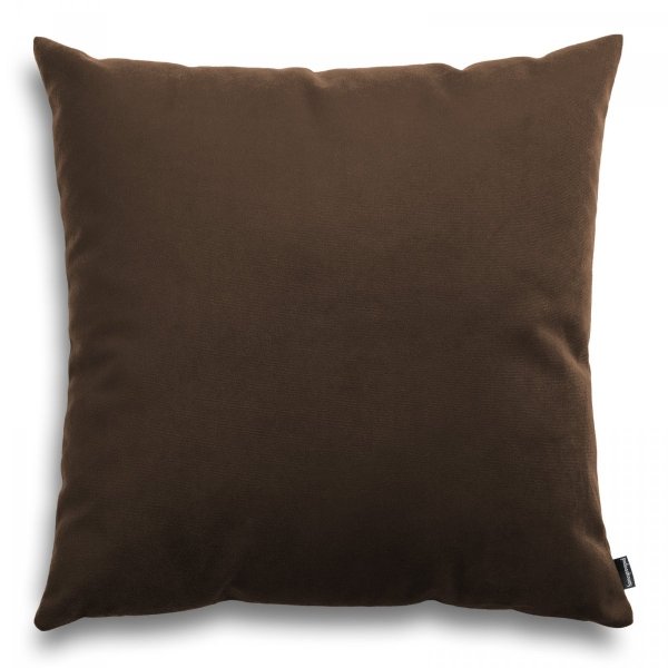 Pram Brązowa welurowa poduszka dekoracyjna 45x45 cm