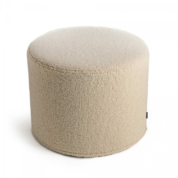 Beżowa okrągła pufa Cozy 45x35