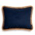Tesse navy blue decorative pillow with red braiding 50x40