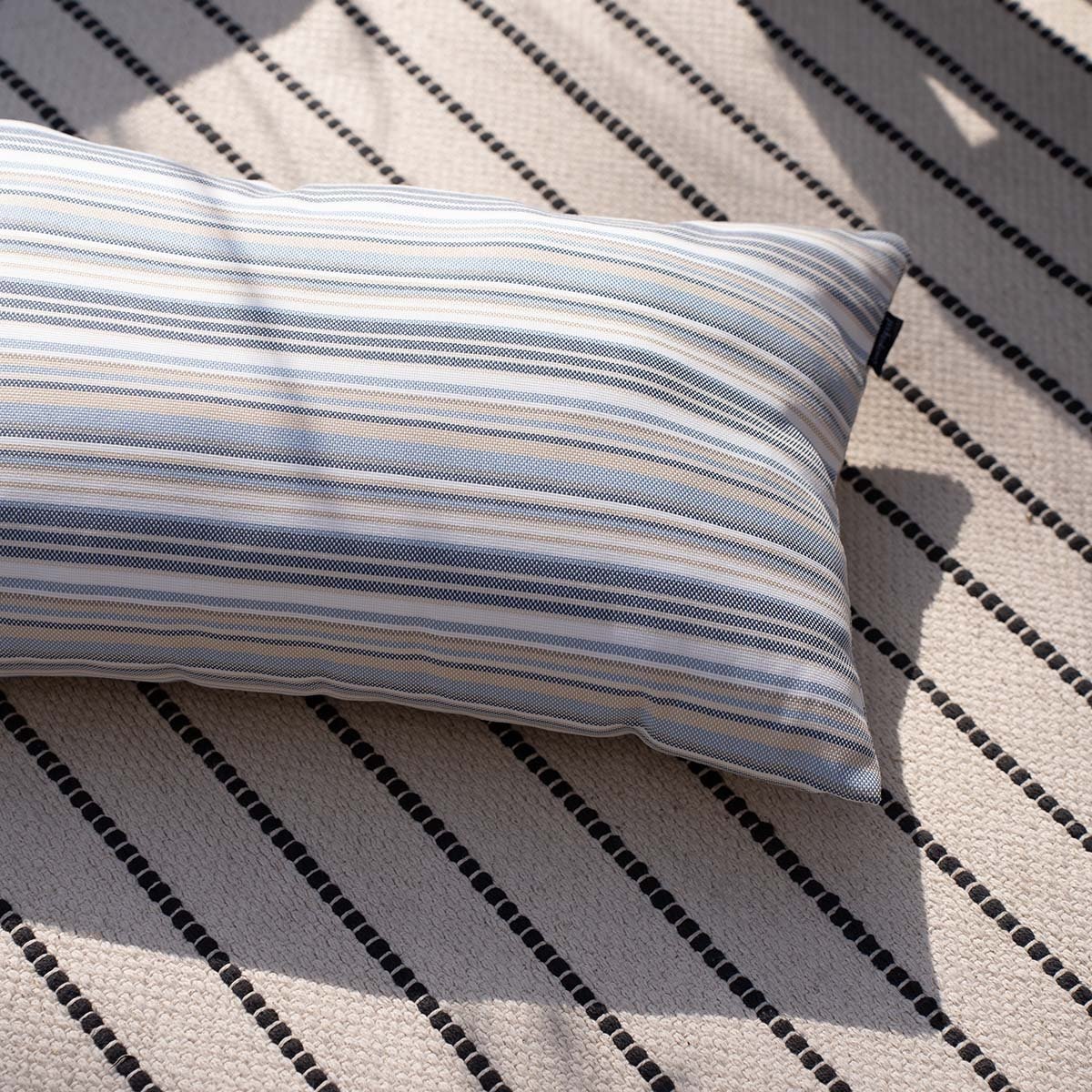 Blue and White Striped Garden Cushion 50x30