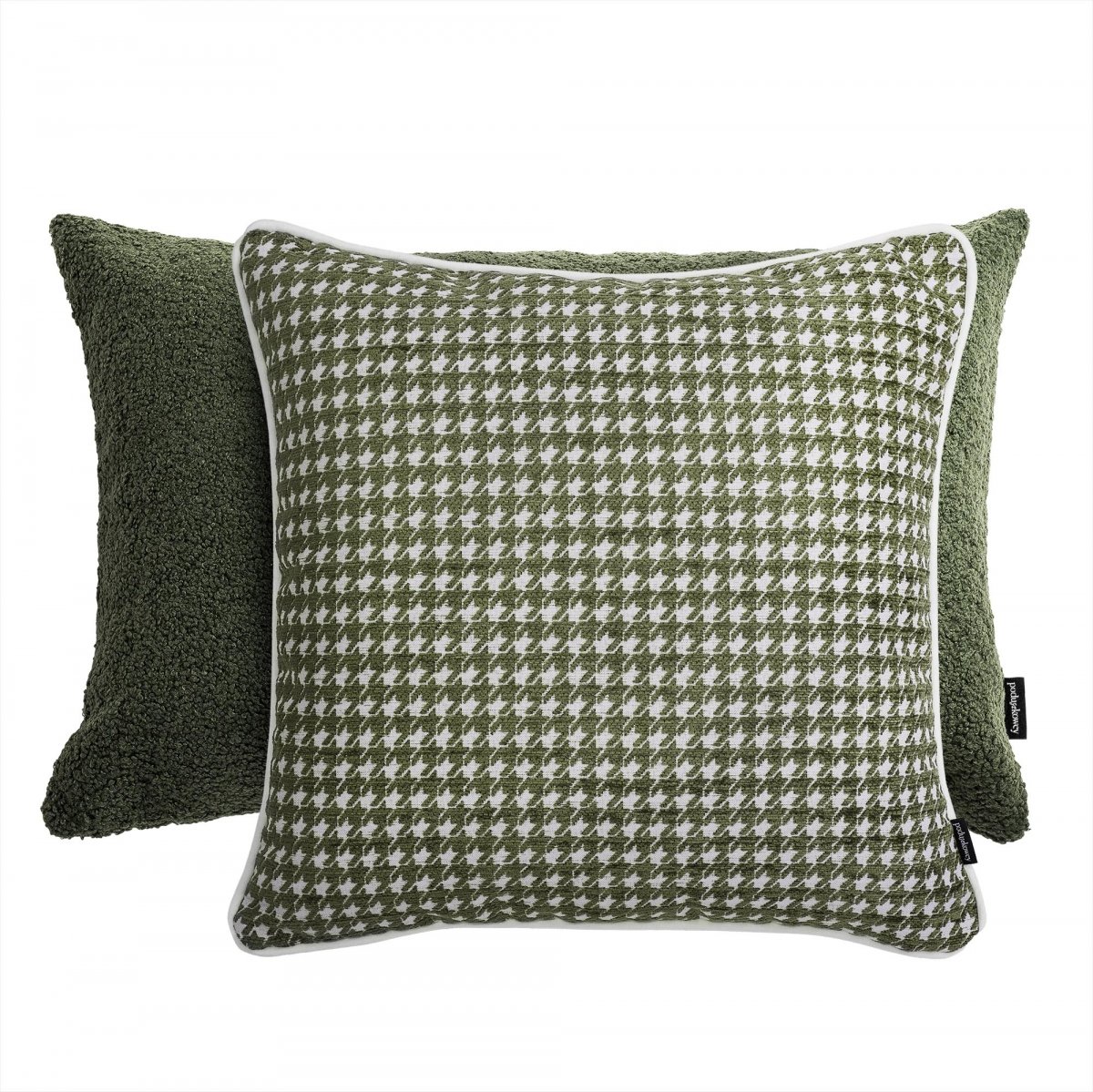 Zielony zestaw poduszek dekoracyjnych Cozy + pepitka 45x45