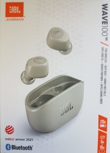 SŁUCHAWKI BEZPRZEWODOWE DOKANAŁOWE JBL Wave 100 TWS IVORY