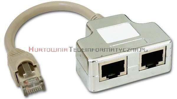 Rozdzielacz portu RJ45 ekranowany 2xLAN 10/100 