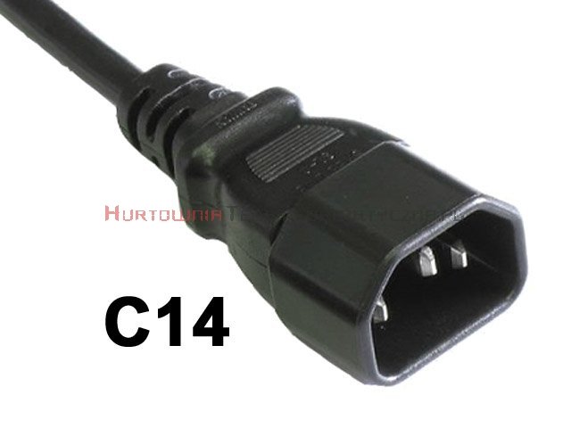 Kabel zasilający komputerowy z uziemieniem C15/C14 - przedłużacz 3,0m